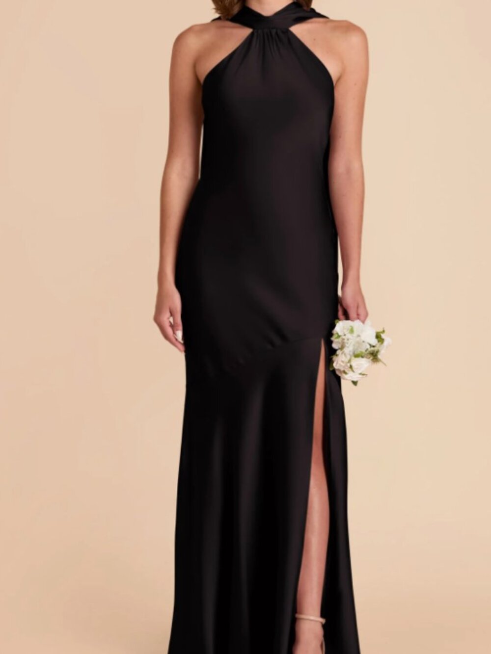 Birdy Grey Eileen Dress in Matte Satin Black